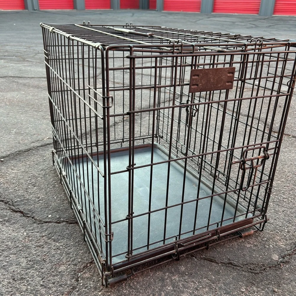 Collapsible Small Pet Cage, w/ Double Cage Door, Bottom Tray, and Handle